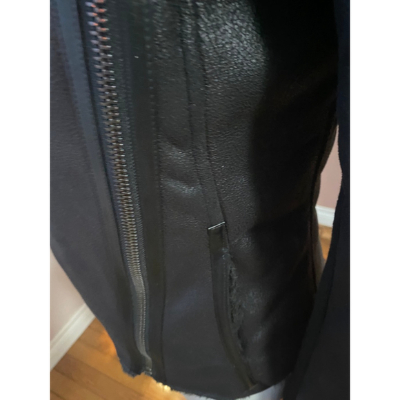 Women's Le Château Black Shearling Leather Jacket S - Picture 6 of 11